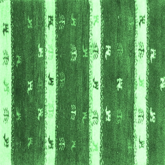 Ahgly Company Indoor Square Southwestern Emerald Green Country Area Rugs, 8' Square