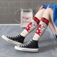 thumbnail image 5 of Goofa Gnome And Buffalo Plaid Pattern Adult Stockings, Color-Block Knee High Socks, Comfortable and Breathable, Soft and Stretchable, Sports, and Decoration, 5 of 6