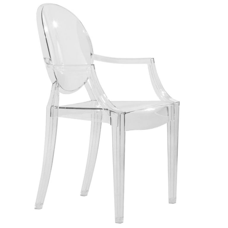 LeisureMod Carroll Modern Acrylic Chair Set of 4 Color Clear