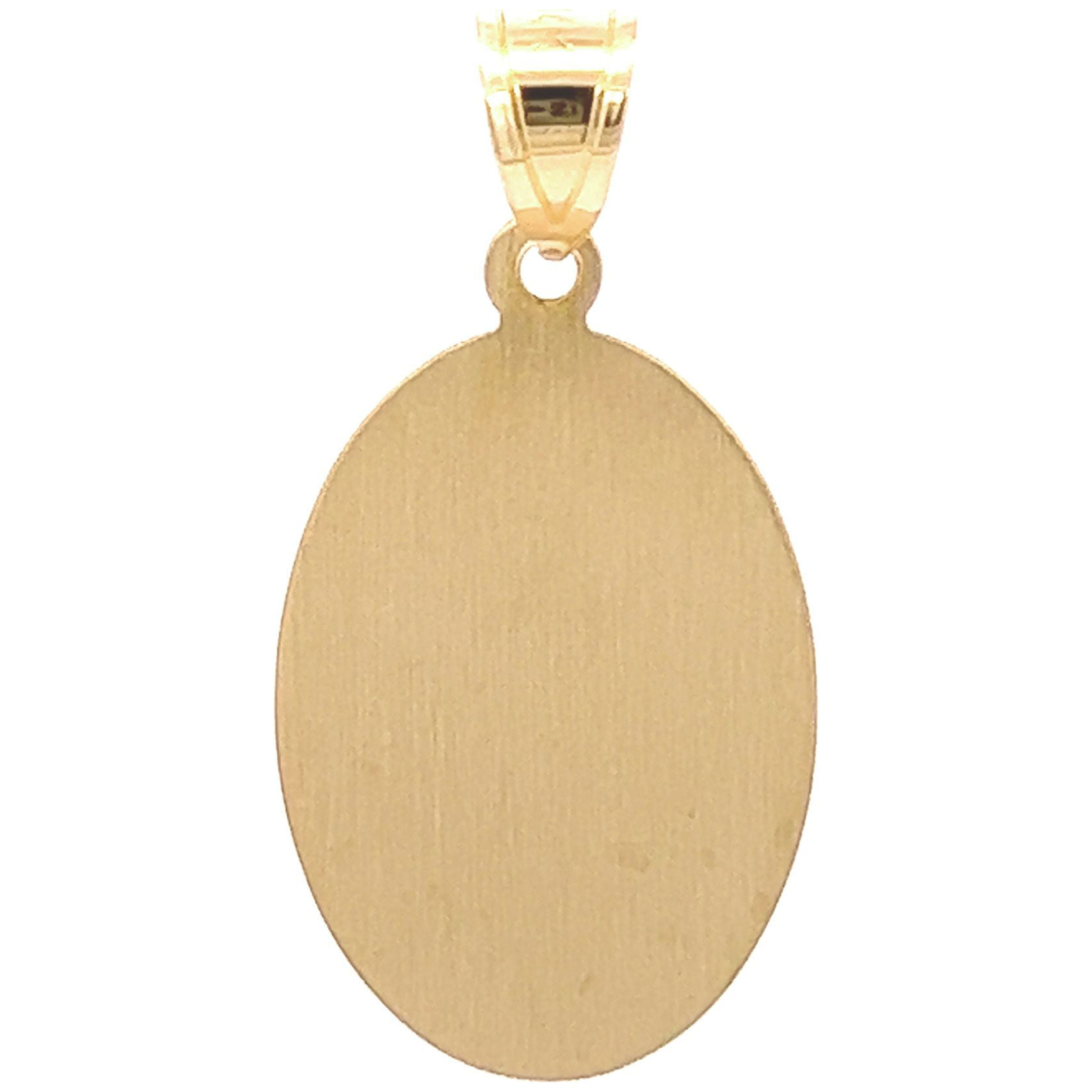 Brilliance Fine Jewelry 14k KT Yellow Gold Oval Our Lady Of Guadalupe Religious Medal Pendant