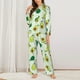 thumbnail image 2 of Balery Cartoon Fruit Conjunto de Pijama con Estampado para Mujer, Conjunto de Dos Piezas con Manga Larga, Ropa de Dormir Suave con Bolsillos, Pijamas Cómodos-Large, 2 of 7