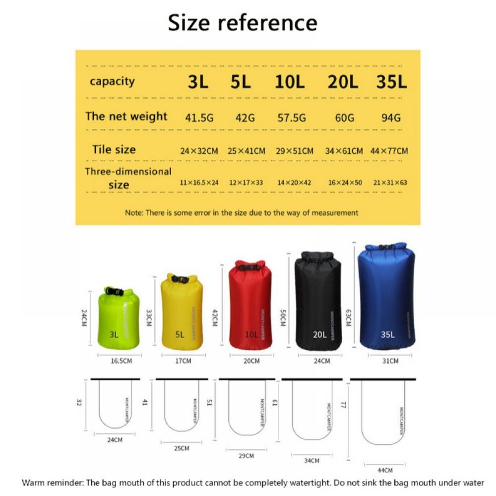Dry Bag Waterproof Floating, PVC Waterproof Bag Roll Top, 3L/5L/10L/20L/35L Roll Top Sack Keeps Gear Dry for Kayaking, Boating, Rafting, Swimming, Hiking, Camping, Travel, Beach - image 5 of 12