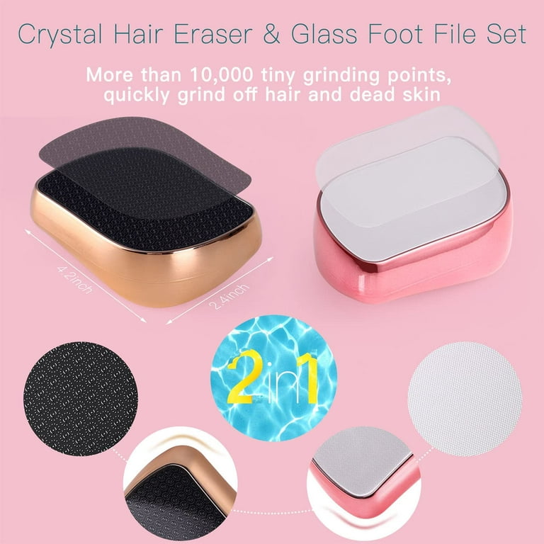 ZIZZON Glass Foot File and Hair Eraser set - Painless Magic