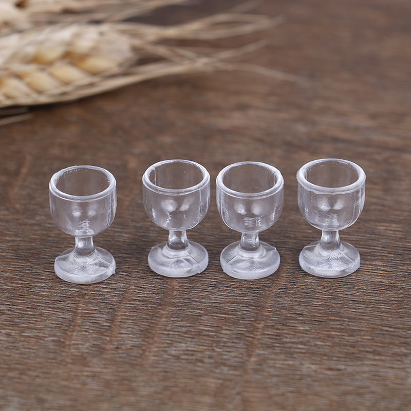 4 pcs 1/12 Doll house Miniature kitchen tableware plastic beer mug glass cups  B 