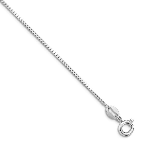 925 Sterling Silver Rhodium Plated 1mm 8 Sided Sparkle-Cut Box Chain Necklace 30 Inch Chain Necklace for Women and Men