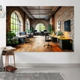 thumbnail image 3 of 10 x 6.5 ft Office Backdrop for Video Conference Retro Business Interior Interior Brick Wall Photography Background Virtual Home Office Photoshoot Portrait Photo Studio Props, 3 of 5