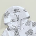 thumbnail image 5 of Otqutp Toddler Baby Boys Hooded Summer Clothes Alphabet Print Short Sleeve Tops and Shorts Sets Cute Summer Outfit for 0 To 3 Years(White,12-18 Months), 5 of 5