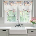 thumbnail image 4 of Pink Spring Floral Balloon Curtains 63 Inch Length for Living Room/Bedroom, Elegant Flowers Farmhouse Botanical Wooden Rod Pocket Privacy Door Curtains Decorative Tie Up Shade for Window 52"x63", 4 of 8