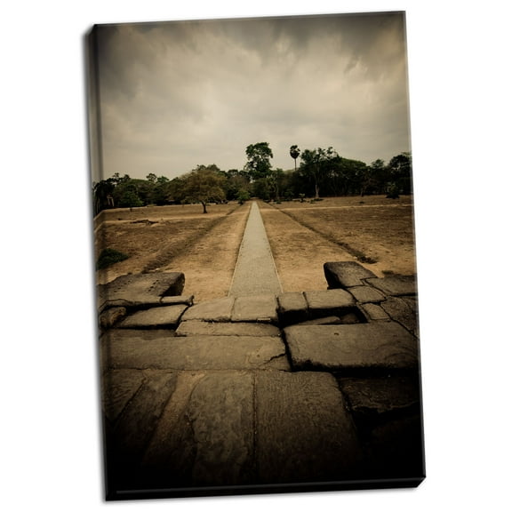 Gango Home Decor Angkor Wat Pathway by Erin Berzel (Ready to Hang); One 24x36in Hand-Stretched Canvas
