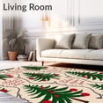 thumbnail image 2 of ODIKA 2'x3' Machine Washable Non-Slip Area Rug, Retro Pine Forest Scene with Vintage Ornaments and Festive Motifs High Traffic Rug, Beige, 653195, 2 of 7