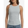 thumbnail image 2 of Womens Sleeveless Racerback High Neck Casual Basic Ribbed Fitted Tank Top, 2 of 6