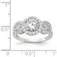 thumbnail image 5 of Sterling Silver Cheryl M Rhodium-Plated Cz 3-Stone Ring (Size 7) Made In China qcm892-7, 5 of 6