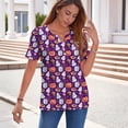 thumbnail image 4 of Halloween Tshirts for Women Short Sleeve Henley Neck Womens Tops Halloween Graphic T Shirts Costume, 4 of 5
