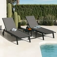thumbnail image 2 of Craftian Outdoor Aluminum Frame Chaise Lounge Chairs Set with Side Table, Gray, 2 of 10