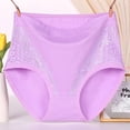 thumbnail image 2 of Lumtrix Seamless Underwear For Women Tummy Control High Waisted Panties Soft Lace Up No Show Full Coverage Briefs Purple XL, 2 of 3