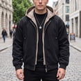thumbnail image 2 of Gtoiithly Men's Casual Lapel Collar Jacket Biker Motorcycle Jackets Long Sleeve Full Zip up Cardigan Outwear Coat with Pockets Black-3 XXXL, 2 of 5