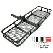 Kojem Hitch Cargo Carrier Rack 550lbs 60"x21"x6" for 2"x2" Hitch Receiver Van SUV Truck Trailer Folding Rear Luggage Basket Hitch Mount Cargo Rack