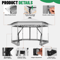 thumbnail image 3 of COBIZI 16' x 16' Pop-Up Gazebo Canopy Tent with Netting, Adjustable Height Outdoor Patio Shelter with Vented Top, 256 Sq. Ft. Shade for Backyard, Garden, Party, Silver, 3 of 9