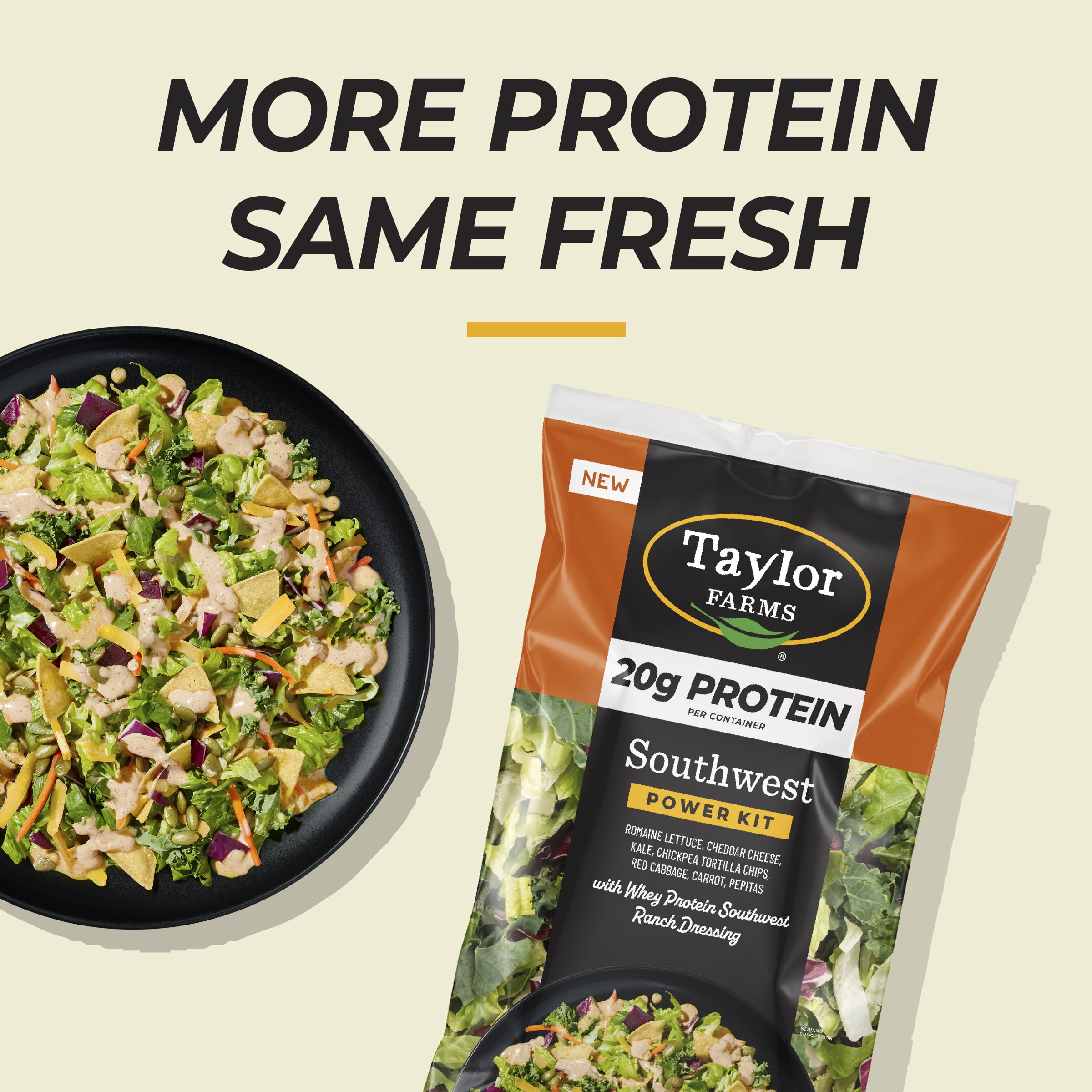 Taylor Farms Protein Southwest Chopped Salad Kit, 10.9 oz, Fresh