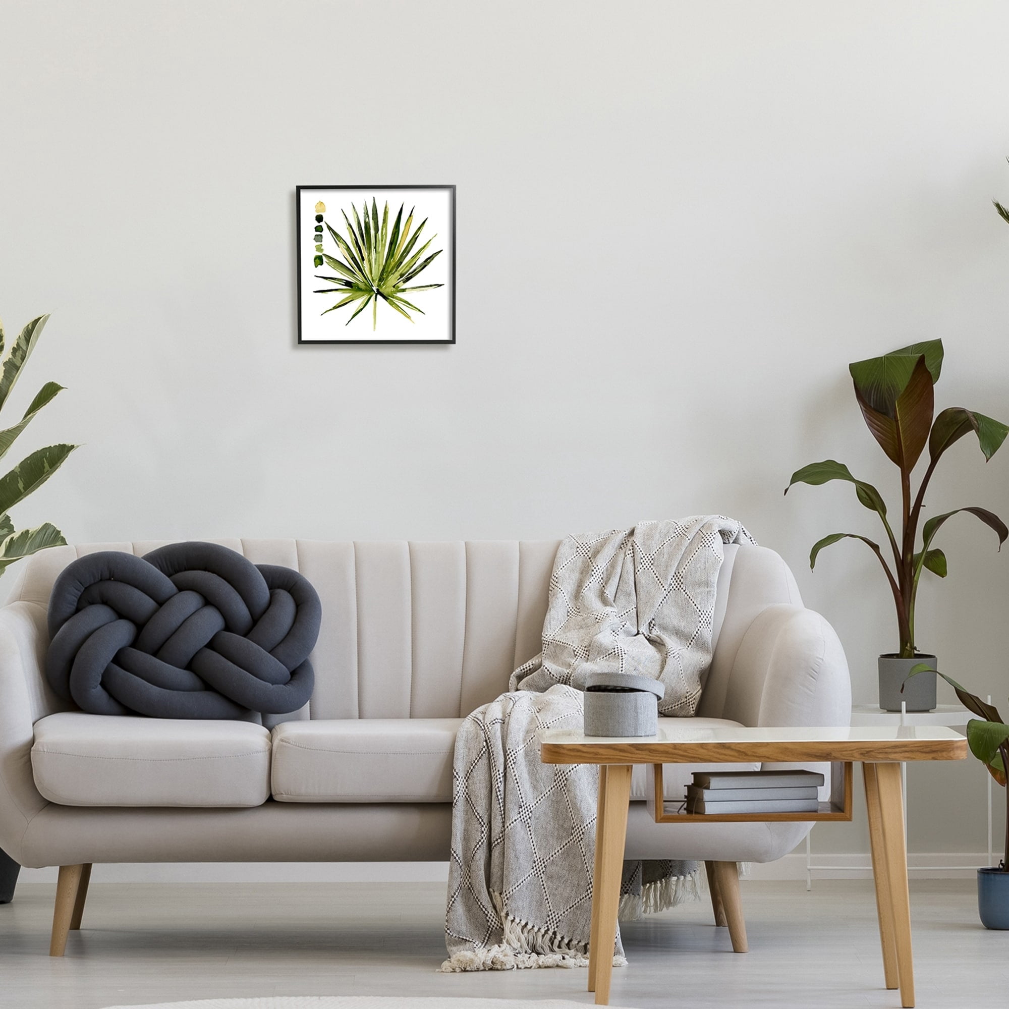 Stupell Industries Succulent Aloe Plant Spiky Leaves Abstract Paint Scale,17 x 30, Design by Jennifer Paxton Parker