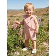 thumbnail image 5 of Cenuakty Toddler Newborn 6M 12M 18M 2T 3T 4T Girl Plaid Sleeveless Romper Asymmetric Ruffled Bodysuit Classic V-Neck Checkered Jumpsuit, 5 of 9