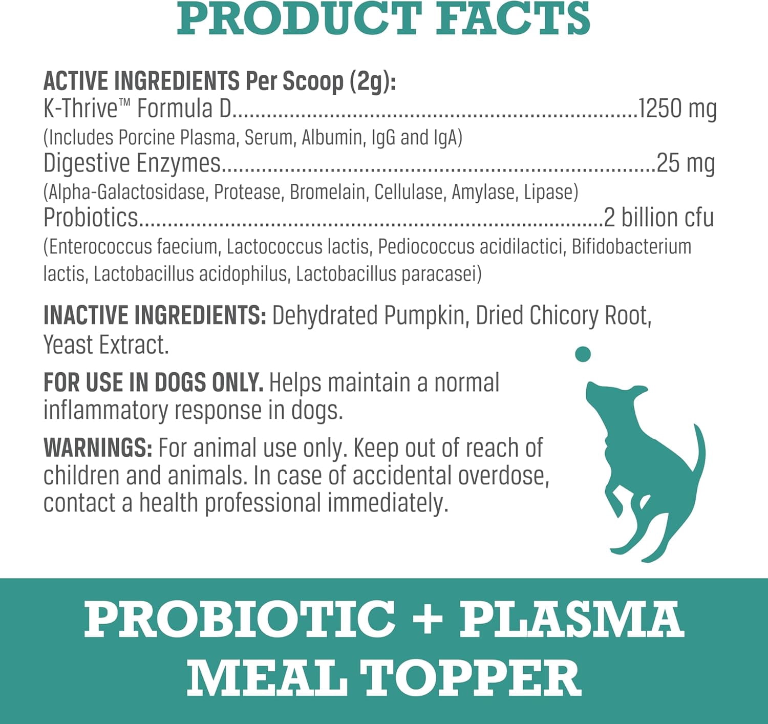 WINPRO Dog Prebiotic + Probiotic Powder Meal Topper, Support for Dog Gut Health, Immunity, and Seasonal Allergies, All Breeds, Ages, and Sizes, Made In The USA, 60 Scoops