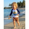 thumbnail image 3 of BemeyourBBs Toddler Baby Boys 2 Pieces Swimsuit Set Infant Boy Bathing Suit Long Sleeve Rash Guard Tropical Tree Print Shirt Tops with Swimming Trunks Shorts Set Kids Summer Swimwear Beachwear, 3 of 9
