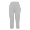 thumbnail image 4 of ABATAB Women's Plus Size Capri Pants Loose Soft Yoga Workout Crop Pants Casual Lounge Exercise Running Capri Pants with Pockets, 4 of 7
