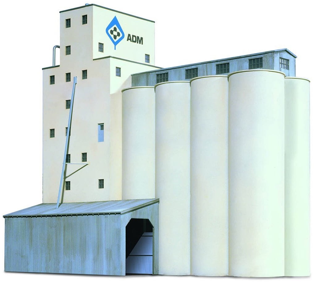 Walthers Cornerstone N Scale Building/Structure Kit Concrete ADM Grain