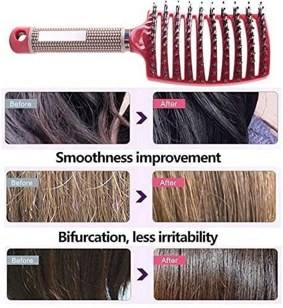 Voremy Magical Ultra Detangling Brush for Wet or Dry Hair - Fast Drying Styling Massage Hairbrush for Men, Women and Kids (Pink+Purple)