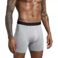 thumbnail image 4 of Men Long Leg Boxer Cotton Soft Underwear Briefs Trunks Breathable Open Fly Pouch, 4 of 4