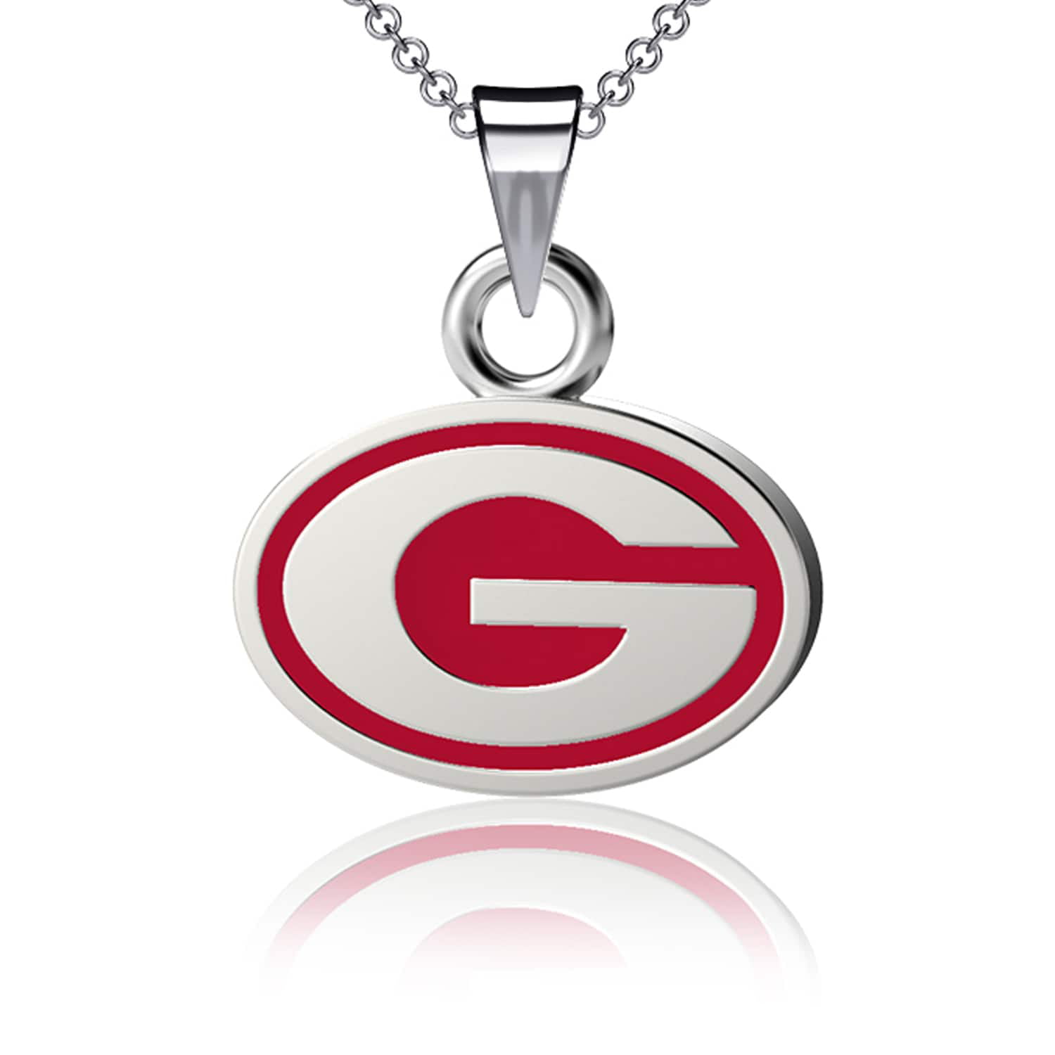 Sterling Silver Jewelry Small for Women/Girls Enamel Dayna Designs University of Georgia Heart Necklace Bulldogs G Logo