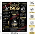 thumbnail image 2 of 55th Birthday Gifts for Women Men, Soft Comfortable Throw Blanket, Birthday Decorations for Mother and Dad Wife Husband, 55 Year Old Birthday Decorations Blanket 60"X50", Back in 1969, 2 of 5