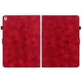thumbnail image 3 of Case for iPad 5th/6th/Pro 9.7 2016/2017/2018, Flower Pattern PU Leather Multi-Angle Viewing Stand Shockproof Flip Case with Card Slot, Magnetic Clasp, Pencil Slot, Auto Sleep/Wake, Red, 3 of 11