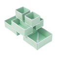 thumbnail image 1 of Xiao Hua 6 cajas de almacenamiento para organizar la despensa, perfectas para baño, armario, cocina, refrigerador y armario. 28 x 28 x 11 cm (verde)., 1 of 4