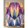 thumbnail image 4 of Fsddascl Geometric Shower Curtain Set - 66" x 72" Washable Bathtub Curtain with 12 Hooks, Vintage Colorful Abstract Art Waterproof Fabric Stall Shower Curtains for Bathroom/Bathtub Décor, 4 of 6