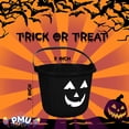 thumbnail image 3 of PMU Halloween Jack-O-Lantern Trick or Treat Pail Bucket - Candy Gift Basket for Kids - Pumpkin Plastic Buckets with Handle - Perfect Halloween Décor - 9 Inch Black Pkg/3, 3 of 6