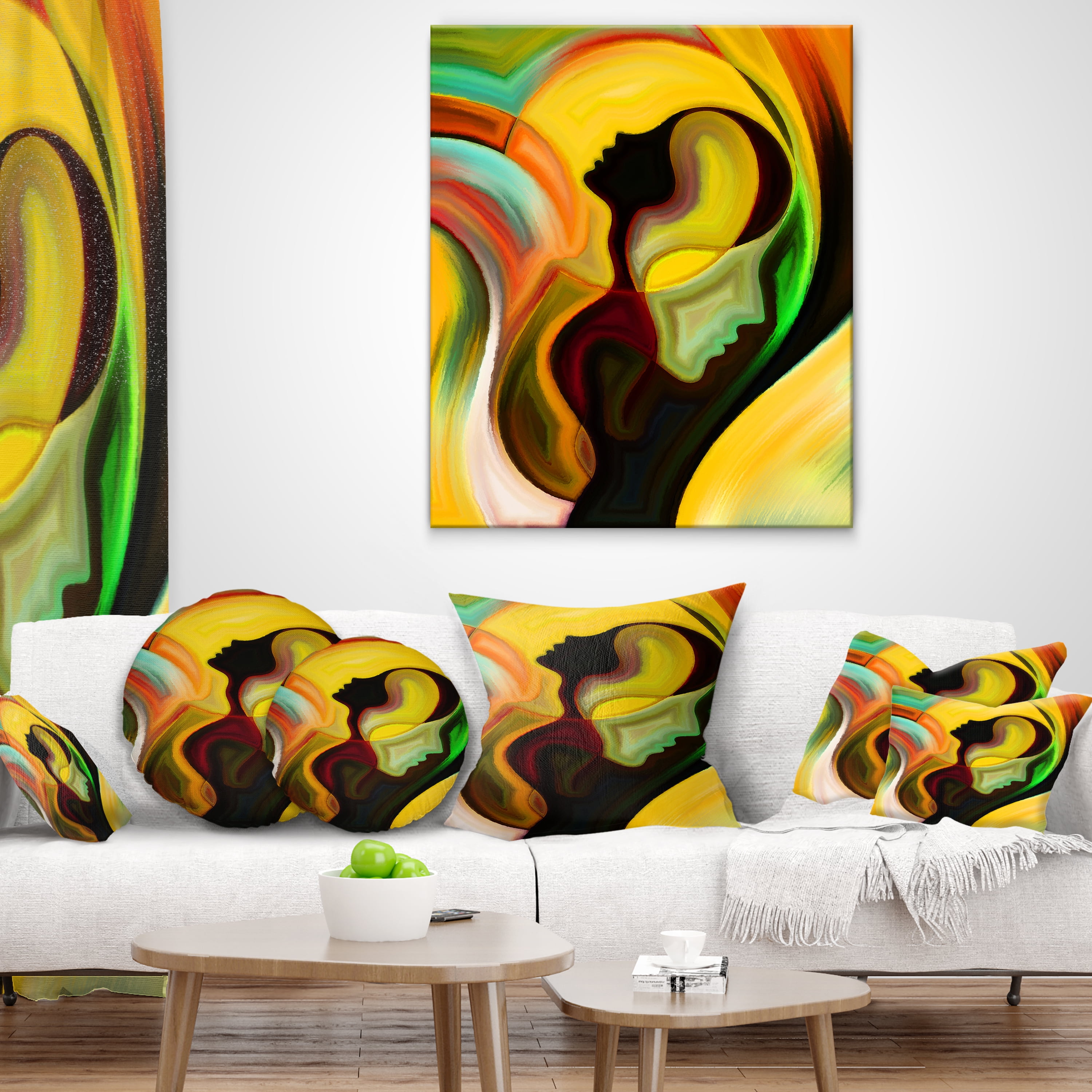 Designart Way of Parenting - Abstract Throw Pillow - 12x20
