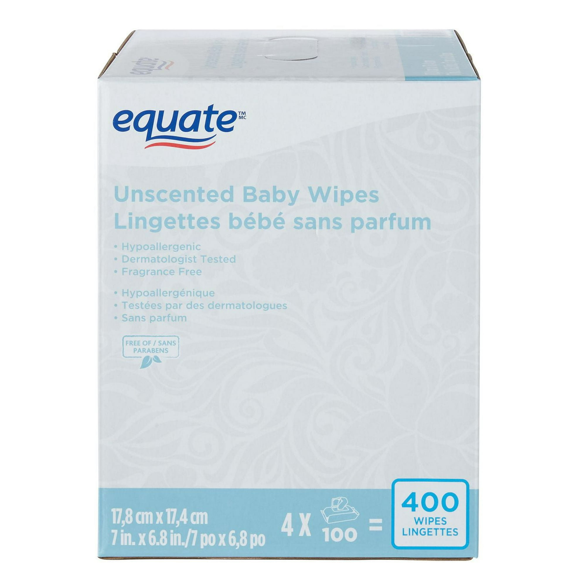 Equate Unscented Baby Wipes, 400 wipes
