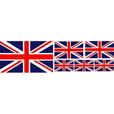 Pack Laser Stickers Flag Design - Pack of 6 Union Jack Flag Vinyl Stickers Sticker