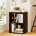 thumbnail image 5 of Topbuy 2-Tier Storage Night Stand Open Display Shelf MDF End Table Walnut, 5 of 9