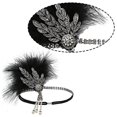 thumbnail image 3 of Vintage 1920s Diadema Roaring 20s Tocado con pavo real Feliz Sencillez, 3 of 5