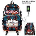 thumbnail image 4 of Virtual World ROBLOX-mochila de lona de Color periférico, morral deportivo con Cable de datos USB, cremallera iluminadora, hombros, moda, 4 of 4