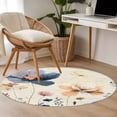 thumbnail image 4 of Blue Yellow Flowers Round Area Rug 3.3Ft Washable Circle Rugs for Dining Room Table, Spring Summer Garden Wildflowers Retro Non-Slip Carpet Floor Mats Indoor Outdoor Carpet Runner Home Decor, 4 of 8