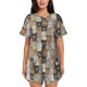 thumbnail image 1 of Fotbe Cartoon Bear Conjunto de Pijama Estampado para Mujer, 2 Piezas, Ropa de Dormir con Camiseta de Manga Corta y Shorts Suaves-XX-Large, 1 of 6