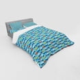 thumbnail image 2 of Ambesonne Cartoon Bedding Set 4 Pcs, Puppies Driving to Beach, Queen, Sea Blue Earth Yellow, 2 of 2