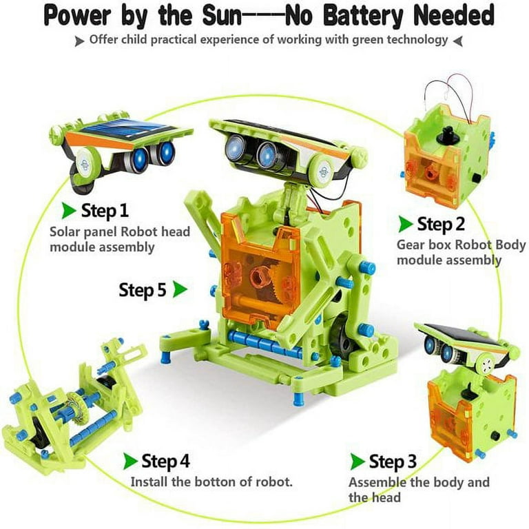  Kidpal Solar Powered Kit Robotics Science Kit for Kids 8 9 10  11 12 Year Old Boys & Girls Engineering Toys Build Your Own Robot Kit STEM  Robot Building Kit for