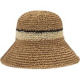 thumbnail image 3 of CoCopeaunts Women Beach Hat Straw Braided Stripe Fisherman Hat Summer Sun Protection Foldable Roll up Floppy Trendy Bucket Cap, 3 of 8