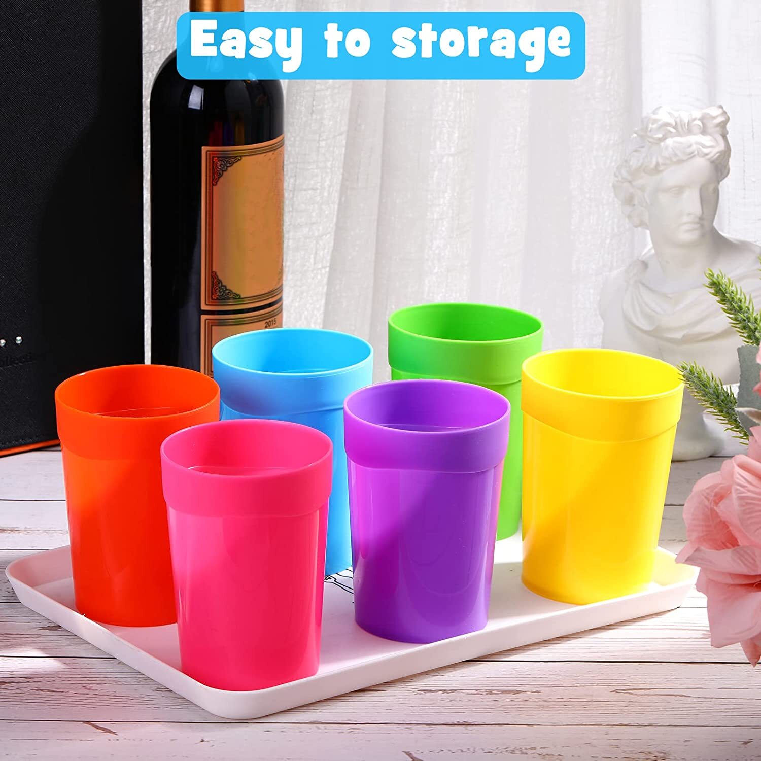 12 Pack Plastic Tumblers 400ml Reusable Break Resistant Bpa Free Plastic Cups In 6 Assorted 6719