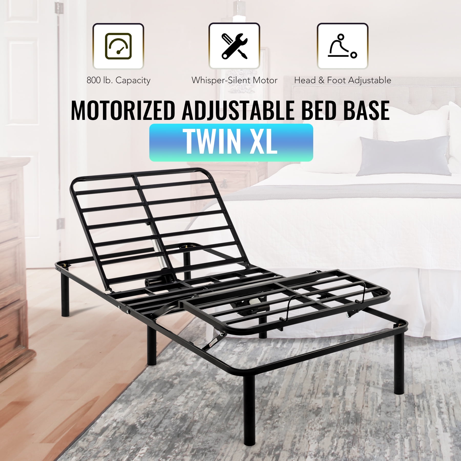 Adjustable Bed Frame With Quiet, Twin Adjustable Bed Frame With Remote